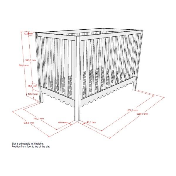 Bež otroška posteljica iz masivnega bora z nastavljivo višino 60x120 cm Swingo – Vipack-image-3