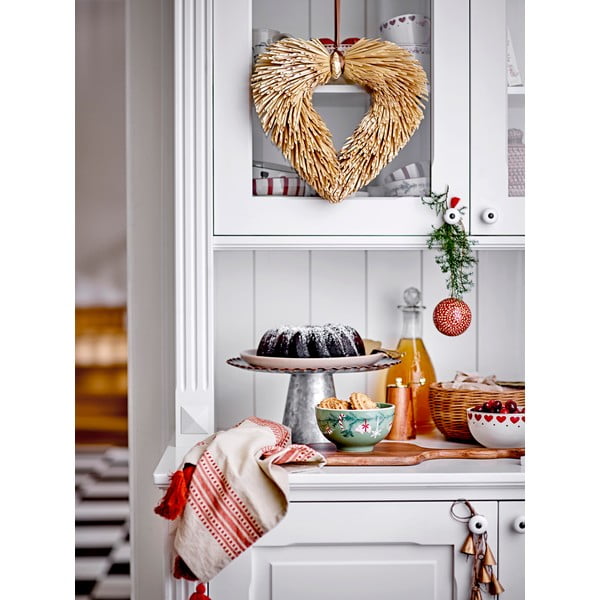 Kremno bele lončene skledice z božičnim motivom v kompletu 2 ks 500 ml Jolly – Bloomingville-image-1