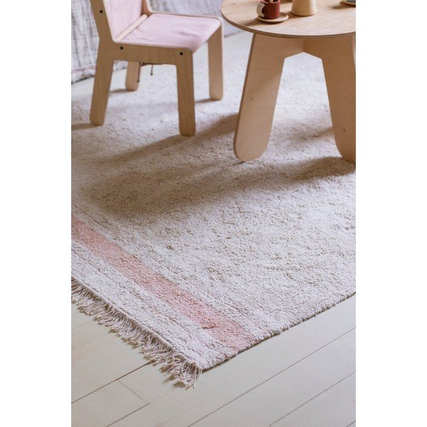 Rožnata/kremno bela pralna ročno tkana bombažna preproga 90x130 cm Gastro Rose – Lorena Canals-image-4