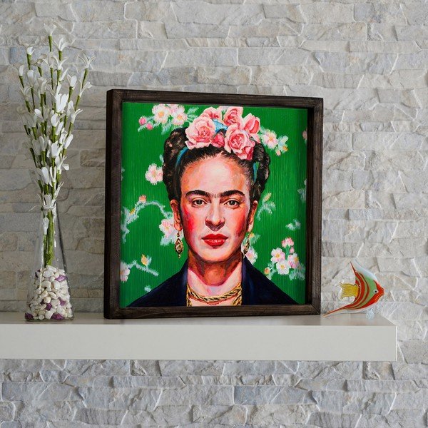 Stenska slika Frida Kahlo, 34 x 34 cm-image-1