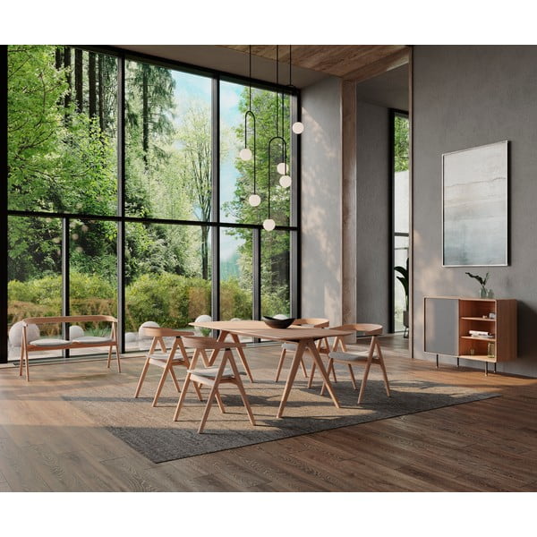 Črn/rjav jedilni stol iz masivnega hrasta Ava – Gazzda-image-1