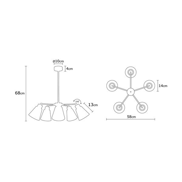 Viseča svetilka s kovinskim senčilom ø 58 cm Manavgat – Opviq lights-image-3
