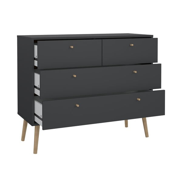 Antracitno siva nizka komoda 99x82 cm Bodo – Tvilum-image-3