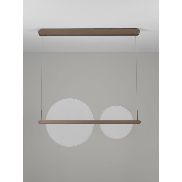 Rjava aluminijasta LED zatemnitvena viseča svetilka s senčilom iz akrilnega stekla Noah – Nova Luce-image-3