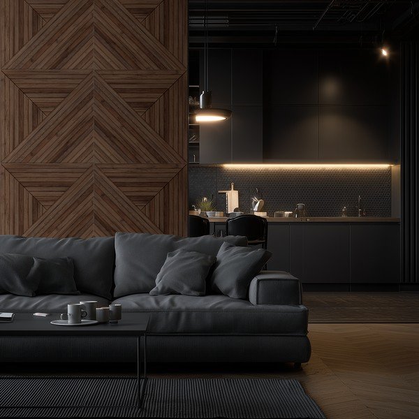 Tekstilni akustični paneli v kompletu 2 ks 60x60 cm Medium Timber II – Styler-image-2