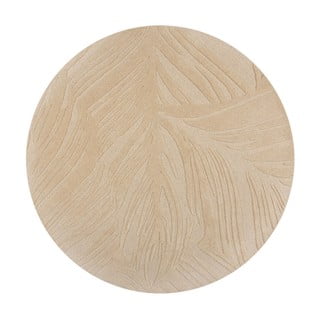 Bež volnena okrogla preproga ø 160 cm Leaf - Flair Rugs