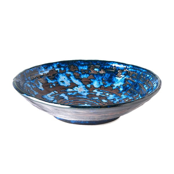 Moder keramičen globoki krožnik MIJ Copper Swirl, ø 24 cm