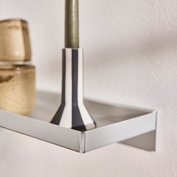 Kovinska polica v srebrni barvi 50 cm Bakku – OYOY Living Design-image-1