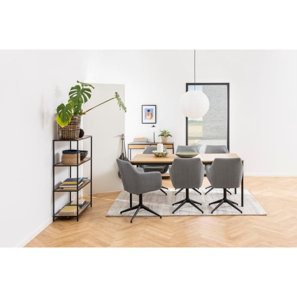 Črn regal v hrastovem dekorju 77x114 cm Seaford – Actona-image-1