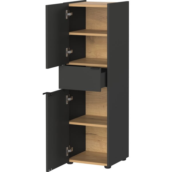 Antracitno siva visoka kopalniška omarica 34x111 cm Forano – Germania-image-2