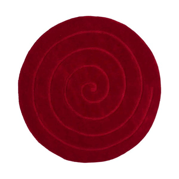 Rubinasto rdeča volnena preproga Think Rugs Spiral, ⌀ 140 cm