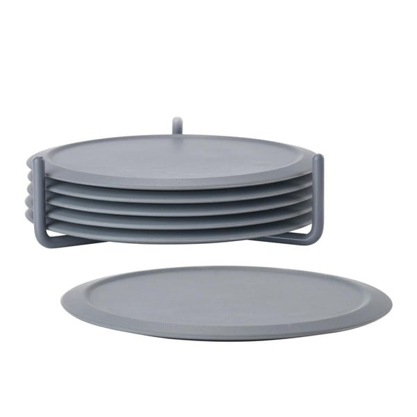 Komplet 6 sivih podstavkov s stojalom Zone Singles-image-2