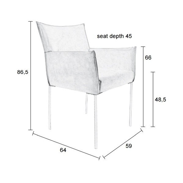 Jedilni stol v konjak barvi White Label Dion-image-2