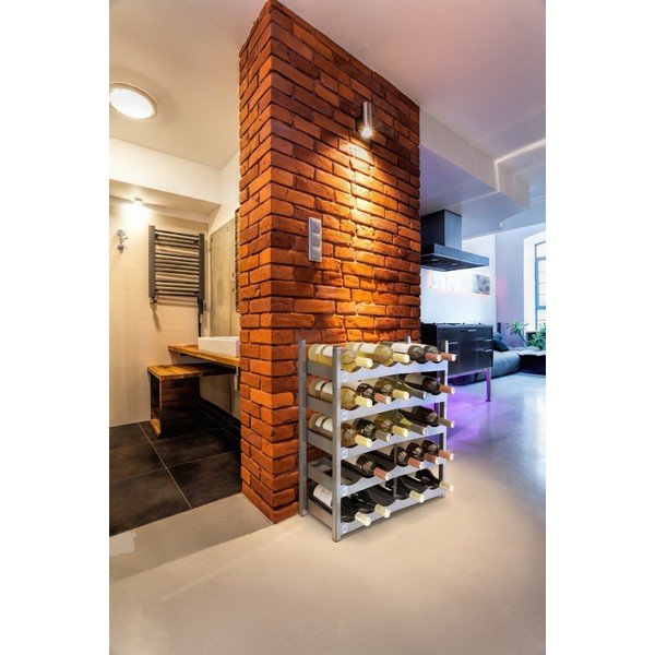 Sivo plastično stojalo za vino Vario - Rotho-image-1