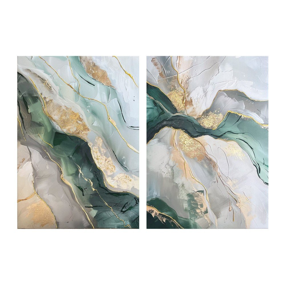 Slike z elementi ročne poslikave v kompletu 2 ks 50x70 cm Aventurine