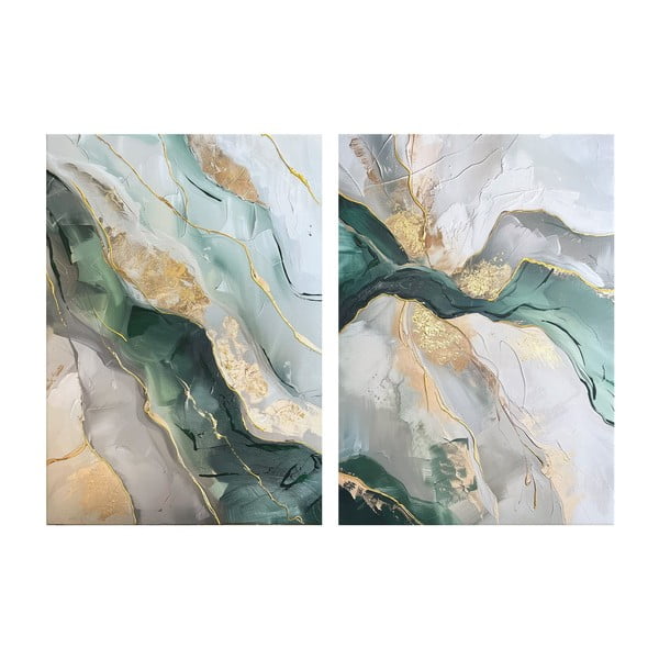 Slike z elementi ročne poslikave v kompletu 2 ks 50x70 cm Aventurine – Styler