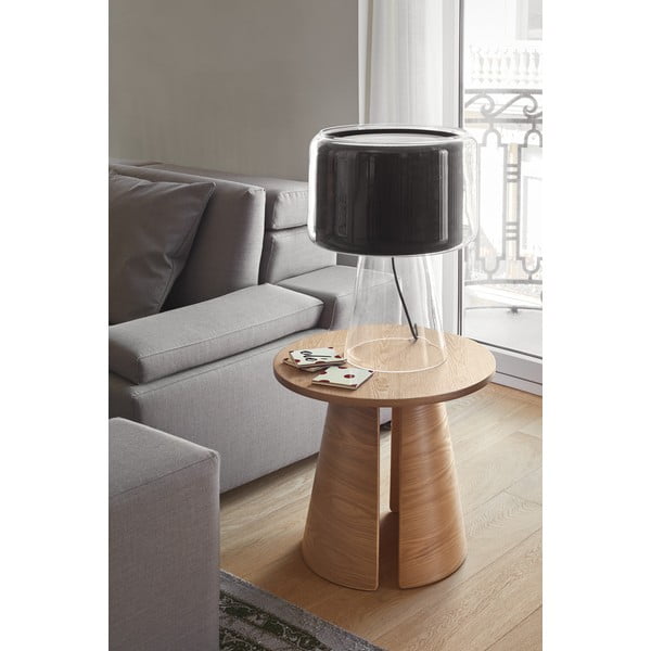 Okrogla stranska mizica v hrastovem dekorju ø 50 cm Cep – Teulat-image-1