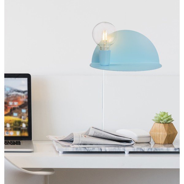 Modra stenska svetilka s polico Homemania Decor Shelfie-image-1