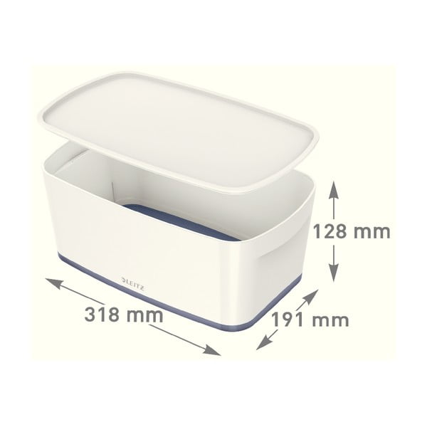Belo-turkizna škatla za shranjevanje s pokrovom Leitz Office, prostornina 5 l-image-4