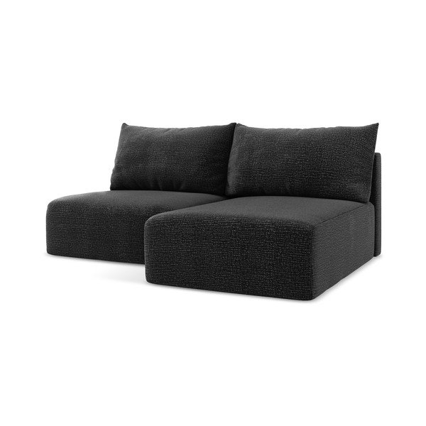 Črna raztegljiva/s prostorom za shranjevanje kotna sedežna garnitura (desni kot) Kalena – Makamii-image-1