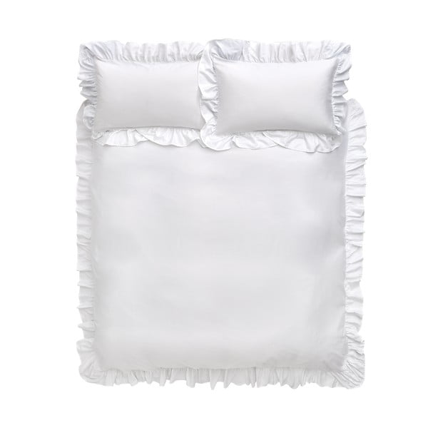Belo bombažno posteljno perilo Bianca Frill, 135 x 200 cm