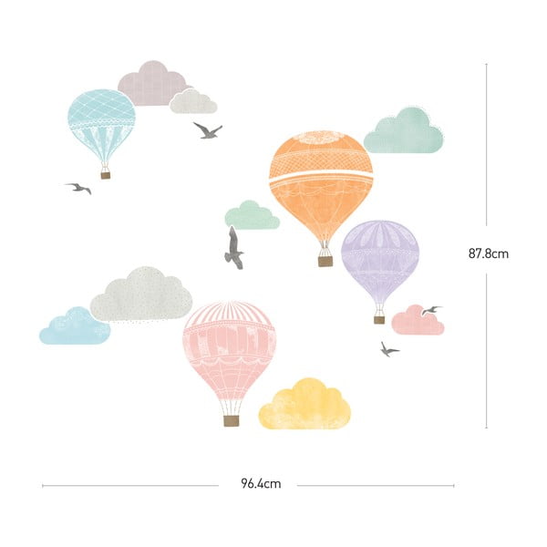 Komplet stenskih nalepk Ambiance Montgolfier-image-3