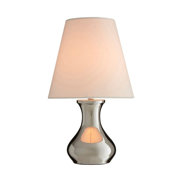 Kremno bela/v srebrni barvi kovinska namizna svetilka s tekstilnim senčilom (višina 36 cm) Nell – Premier Housewares-image-1