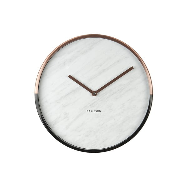 Present Time Marble Delight White Clock