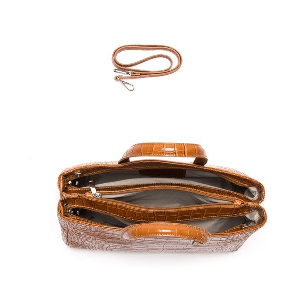 Usnjena torbica Anna Luchini 634 Cognac-image-3