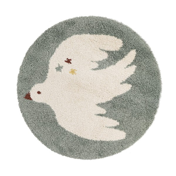 Svetlo zelena otroška preproga ø120 cm Bohemian Bird Aqua – Nattiot