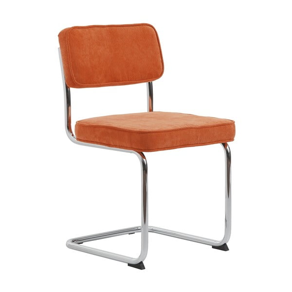 Oranžen jedilni stol iz rebrastega žameta Rupert – Unique Furniture