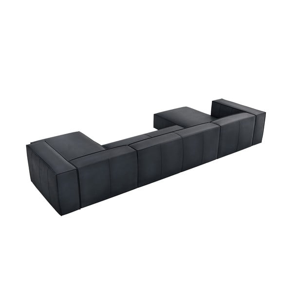 Temno modra usnjena kotna sedežna garnitura (v obliki črke "U") Madame – Windsor & Co Sofas-image-2