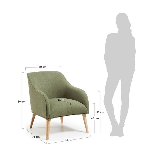 Zelen fotelj Kave Home Lobby-image-4