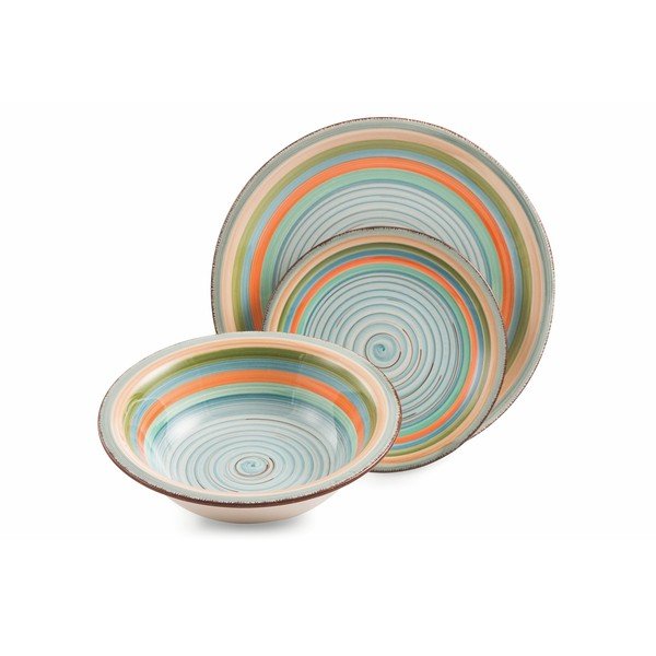 18-delni komplet barvnih lončenih posod Villa d'Este Mykonos Sombrerors-image-1