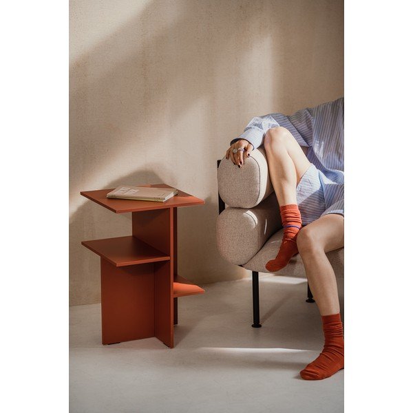 Nočna omarica s policami v barvi terakote Atik – noo.ma-image-1