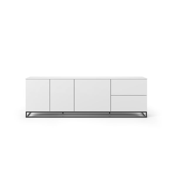 Mat bela TV mizica s črnimi nogami TemaHome Join, 200 x 65 cm