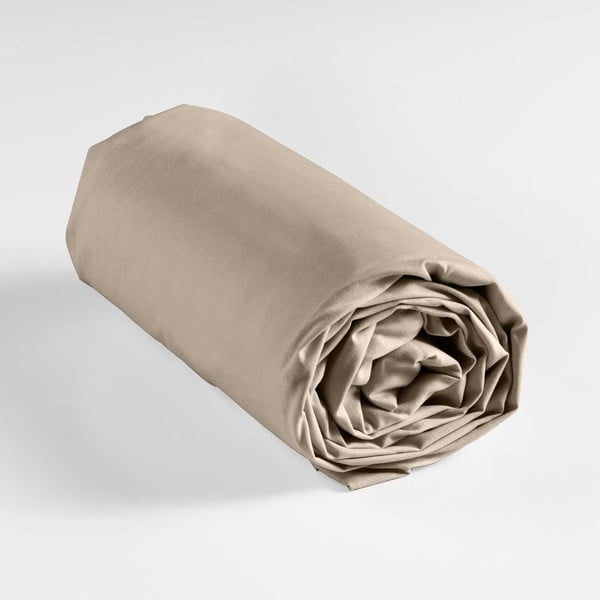 Svetlo rjava napenjalna bombažna rjuha 160x200 cm Lina – douceur d'intérieur-image-4