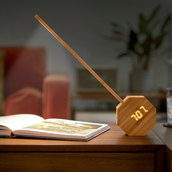 Bambusova LED namizna svetilka v naravni barvi (višina 39,5 cm) Octagon One – Gingko-image-1