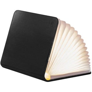 Črna LED namizna svetilka s tekstilnim senčilom (višina 2,5 cm) Booklight – Gingko