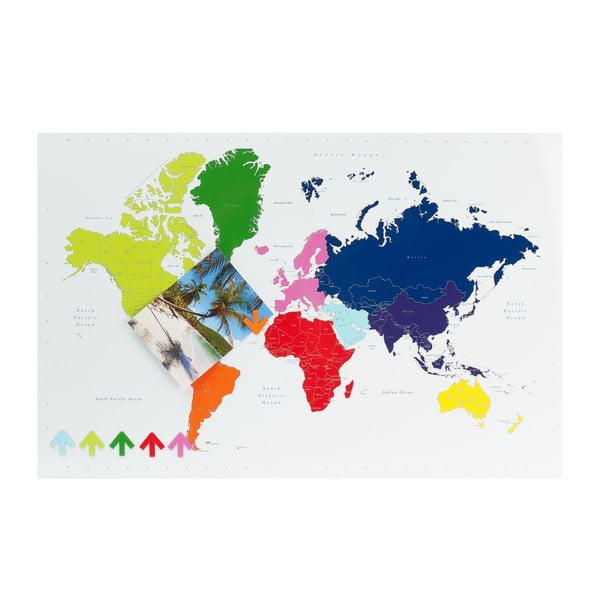 Svetovni zemljevid Wallboard s 6 magneti