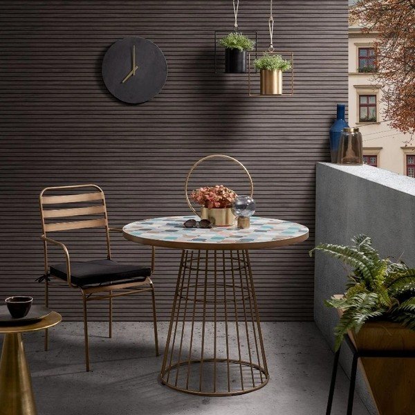 Aluminijasta okrogla stranska mizica ø 39 cm Rhet – Kave Home-image-4