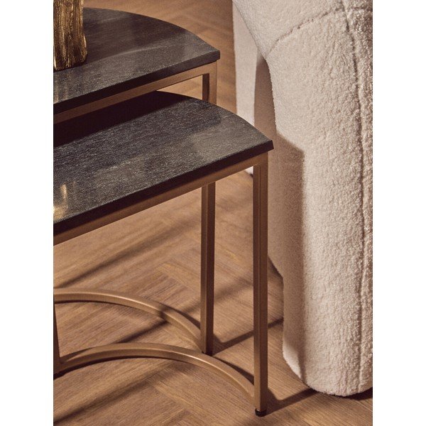 Stranske mizice v kompletu 2 ks z marmorno mizno ploščo 28x45 cm Varana – Premier Housewares-image-4