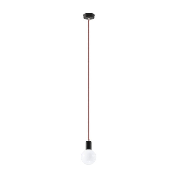 Črno-rdeča viseča svetilka Nice Lamps Bombilla