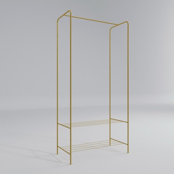 Kovinsko stojalo za oblačila v zlati barvi Frankenthal – Kalune Design-image-3