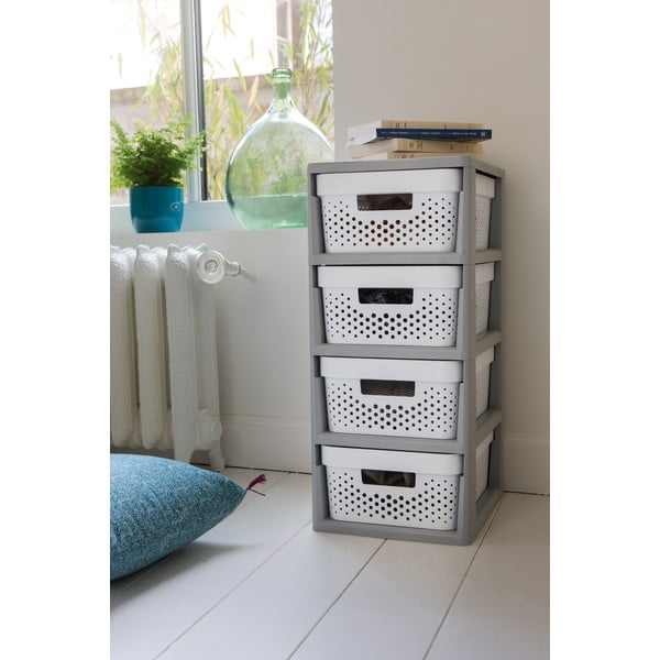 Bel/siv plastičen regal na koleščkih 29,5x65,5 cm Infinity – Curver-image-2