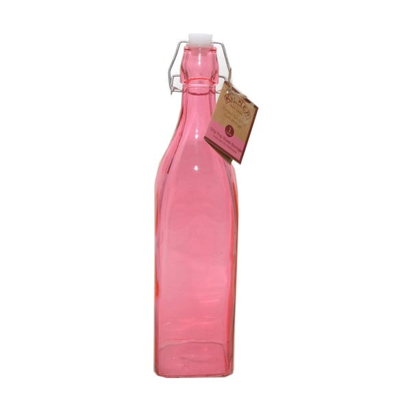Steklenica Kilner 1000 ml s sponko, roza