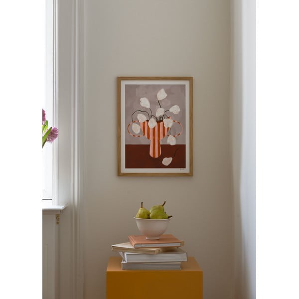 Plakat 30x40 cm White Flowers in Striped Vase – Frankie Penwill – The Poster Club-image-1