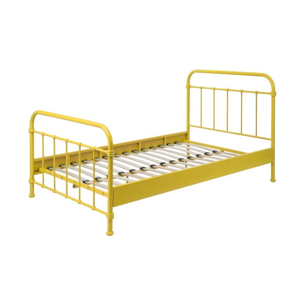 Otroška postelja iz rumene kovine Vipack New York, 120 x 200 cm