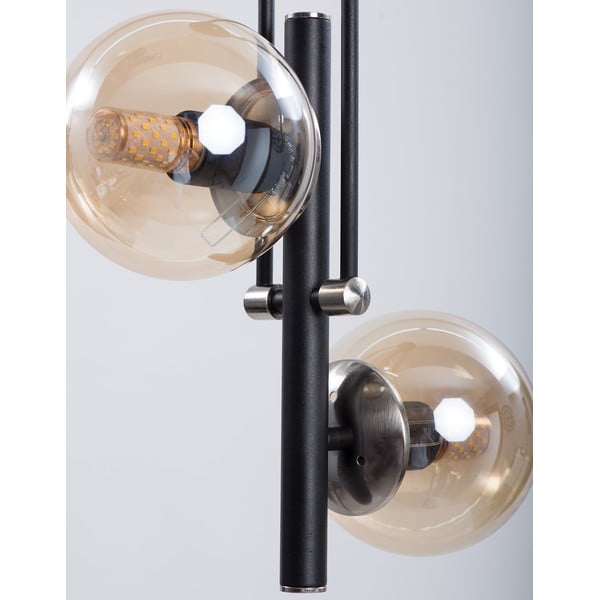 Črna stropna svetilka s steklenim senčilom ø 15 cm Libra – Squid Lighting-image-3