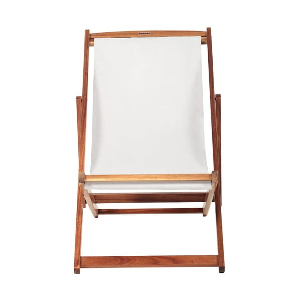 Bež/v temni naravni barvi vrtni ležalnik iz masivnega lesa Dionysus – Bonami Essentials-image-1